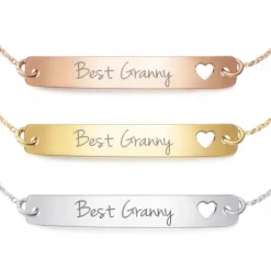 Schmuckladen Armband mit Gravur "Best Granny" - 925 Sterlingsilber | gravierbar^ Armbänder Mit Gravur|Armbänder Mit Gravur