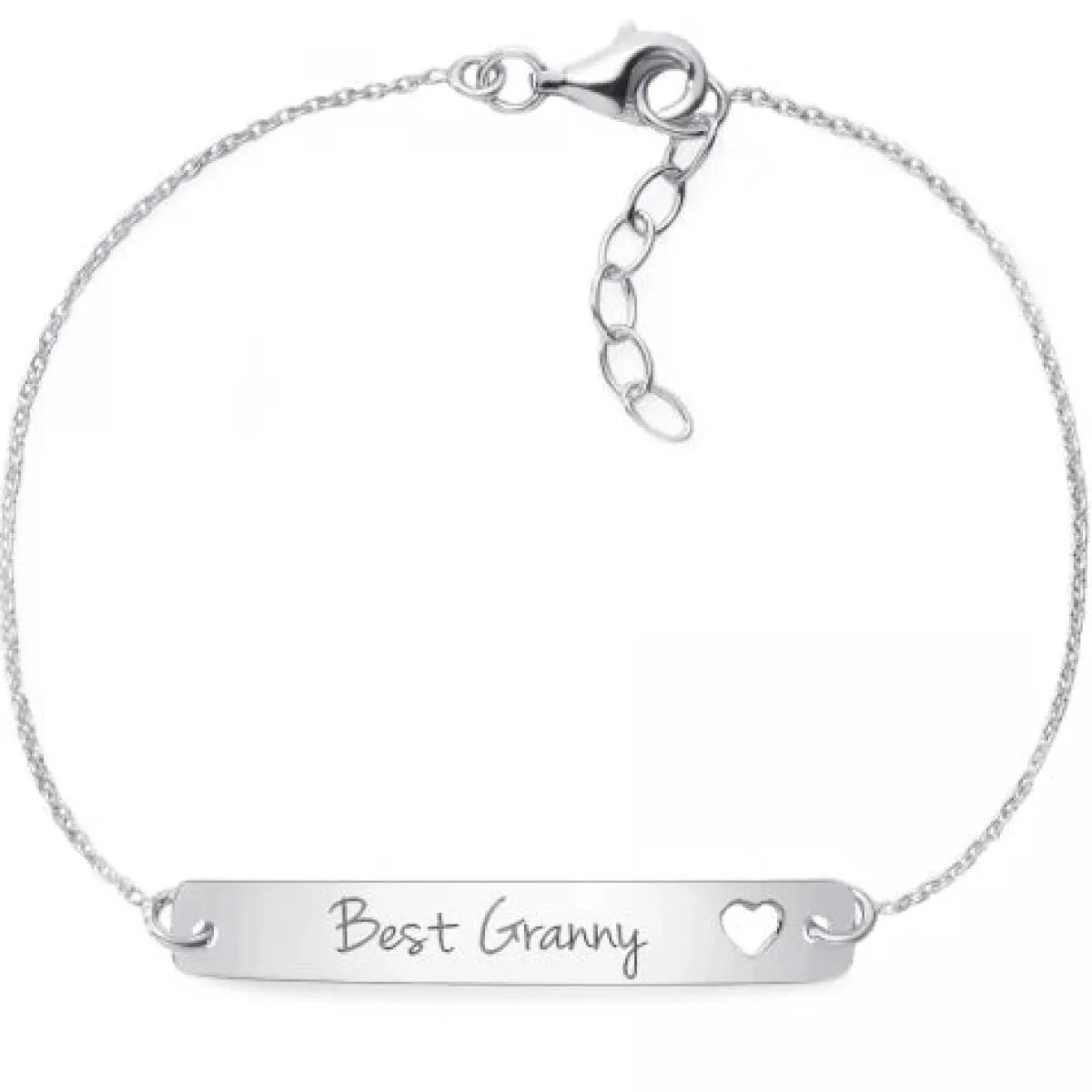 Schmuckladen Armband mit Gravur "Best Granny" - 925 Sterlingsilber | gravierbar^ Armbänder Mit Gravur|Armbänder Mit Gravur