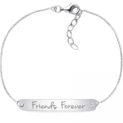 Schmuckladen Armband mit Gravur "friends forever" - 925 Sterlingsilber | gravierbar^ Armbänder Mit Gravur|Armbänder Mit Gravur