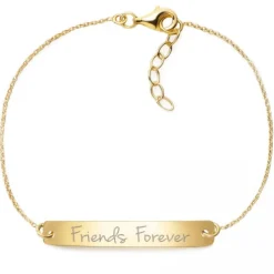 Schmuckladen Armband mit Gravur "friends forever" - 925 Sterlingsilber | gravierbar^ Armbänder Mit Gravur|Armbänder Mit Gravur