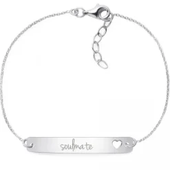 Schmuckladen Armband mit Gravur "soulmate" - 925 Sterlingsilber | Rückseite individ^ Armbänder Mit Gravur|Armbänder Mit Gravur
