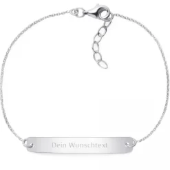 Schmuckladen Armband mit Gravurplatte - individuell gravierbar^ Muttertag|Valentinstag
