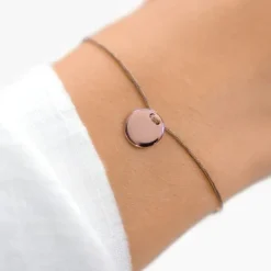 Schmuckladen Armband mit Handschrift-Gravur Harmony - 925 Sterlingsilber^ Stoffarmbänder|Eigene Handschrift Als Gravur