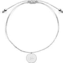 Schmuckladen Armband mit runder Gravurplatte | individuell gravierbar^ Muttertag|Edelstahl Armbänder
