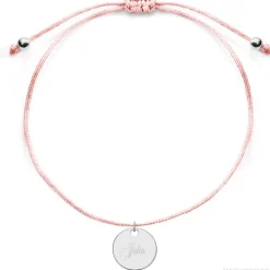Schmuckladen Armband mit runder Gravurplatte | individuell gravierbar^ Muttertag|Edelstahl Armbänder