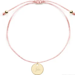 Schmuckladen Armband mit runder Gravurplatte | individuell gravierbar^ Muttertag|Edelstahl Armbänder