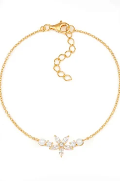 Schmuckladen Armband mit Zirkonia + Perle Crystal Flower^ Weihnachten|Schmuck