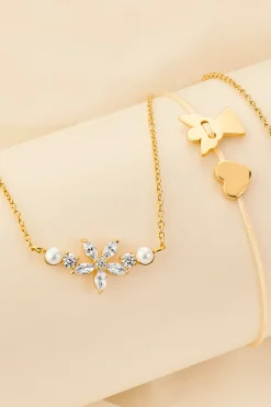 Schmuckladen Armband mit Zirkonia + Perle Crystal Flower^ Weihnachten|Schmuck