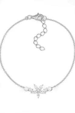 Schmuckladen Armband mit Zirkonia + Perle Crystal Flower^ Weihnachten|Schmuck