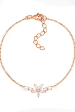 Schmuckladen Armband mit Zirkonia + Perle Crystal Flower^ Weihnachten|Schmuck