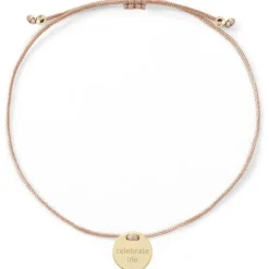 Schmuckladen Armband "celebrate life" mit Rückseitengravur - 925 Sterlingsilber^ Stoffarmbänder|Armbänder Mit Gravur