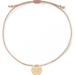 Schmuckladen Armband "so proud of you" | 585 Echtgold^ Stoffarmbänder|Armbänder Mit Gravur