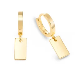 Schmuckladen Creolen Blanco mit gravierbarem Anhänger - 925 Sterlingsilber^ Creolen|Schmuck