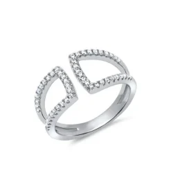 Schmuckladen Doppelter Ring 925er Silber Zirkonia^ Vergoldete Ringe|Schmuck