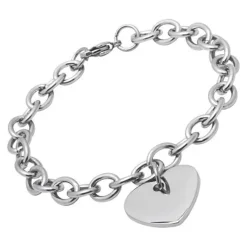 Schmuckladen Edelstahlarmband mit Herzanhänger gravierbar^ Edelstahl Armbänder|Herzarmbänder