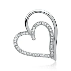 Schmuckladen 925er Silberkette mit Herzanhänger mit Zirkonia 925 Sterlingsilber^ Muttertag|Valentinstag