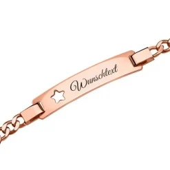 Schmuckladen Figaro Sternarmband mit Gravurplatte rosévergoldet^ Armbänder Mit Gravur|Armbänder Mit Gravur
