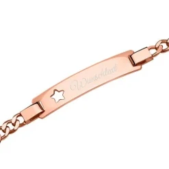 Schmuckladen Figaro Sternarmband mit Gravurplatte rosévergoldet^ Armbänder Mit Gravur|Armbänder Mit Gravur