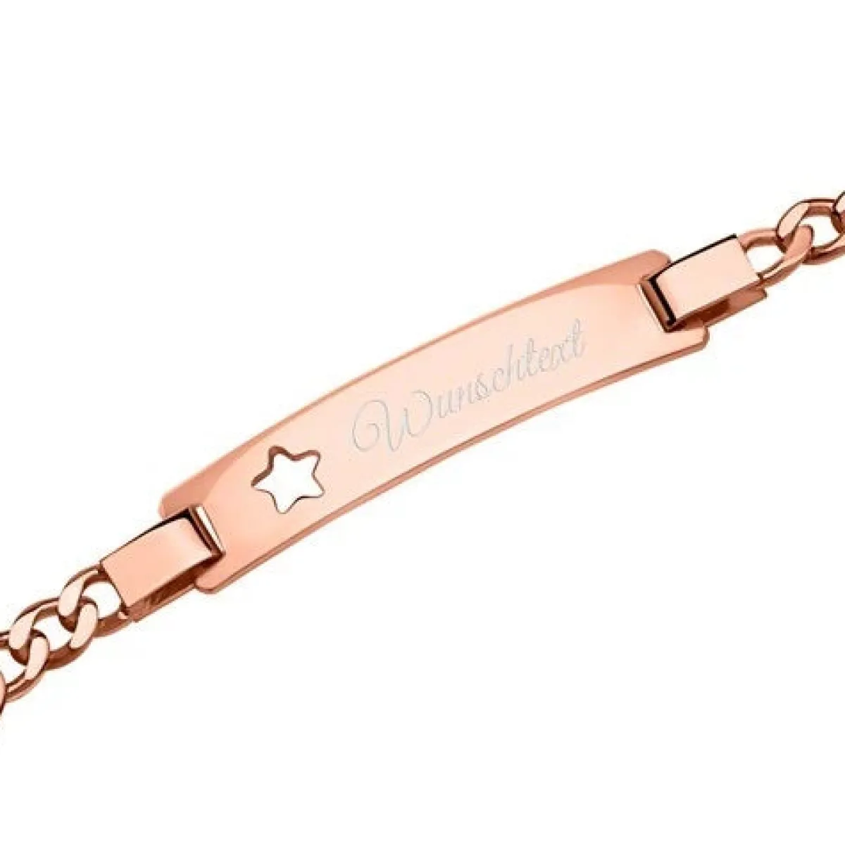 Schmuckladen Figaro Sternarmband mit Gravurplatte rosévergoldet^ Armbänder Mit Gravur|Armbänder Mit Gravur