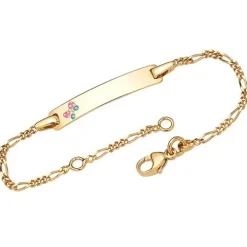 Schmuckladen Figaro-Armband "Schmetterling" mit persönlicher Gravur (375 Gelbgold)^ Echtgoldarmband|Echtgold Armband