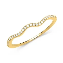 Schmuckladen Filigraner Ring aus 925 Sterlingsilber mit Zirkonia^ Vergoldete Ringe|Silberringe