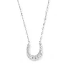 Schmuckladen Glücksbringer-Halskette Hufeisen mit Zirkonia - 925 Sterlingsilber^ Weihnachten|Schmuck