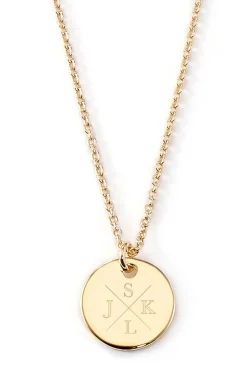 Schmuckladen Gravierbare Halskette Monogramm mit rundem Anhänger^ Weihnachten|Schmuck