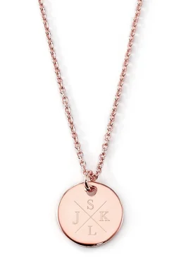 Schmuckladen Gravierbare Halskette Monogramm mit rundem Anhänger^ Weihnachten|Schmuck