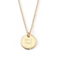 Schmuckladen Gravierbare Halskette Mutterliebe mit rundem Anhänger^ Spruchketten|Schmuck