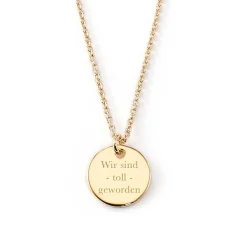 Schmuckladen Gravierbare Halskette "Danke Mama" mit rundem Anhänger^ Spruchketten|Personalisierter Schmuck Für Mamas