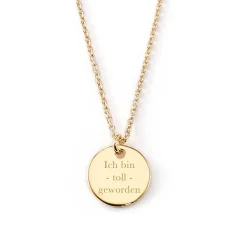 Schmuckladen Gravierbare Halskette "Danke Mama" mit rundem Anhänger^ Spruchketten|Personalisierter Schmuck Für Mamas