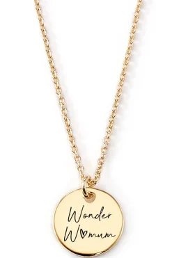 Schmuckladen Gravierbare Halskette "Wonder Womum"^ Spruchketten|Personalisierter Schmuck Für Mamas