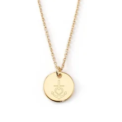 Schmuckladen Gravierbare Halskette "Glaube, Liebe, Hoffnung" mit rundem Anhänger^ Konfirmation|Schmuck