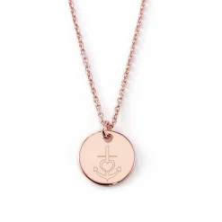 Schmuckladen Gravierbare Halskette "Glaube, Liebe, Hoffnung" mit rundem Anhänger^ Konfirmation|Schmuck