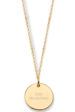 Schmuckladen Gravierbare Halskette "Your Choice" mit rundem Anhänger | Echtgold 585^ Weihnachten|Schmuck