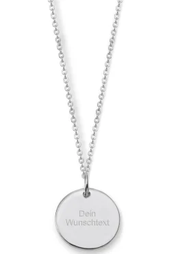 Schmuckladen Gravierbare Halskette "Your Choice" mit rundem Anhänger | Echtgold 585^ Weihnachten|Schmuck