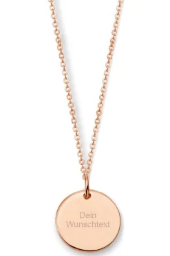 Schmuckladen Gravierbare Halskette "Your Choice" mit rundem Anhänger | Echtgold 585^ Weihnachten|Schmuck
