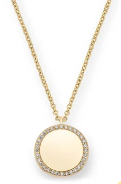 Schmuckladen Gravierbare Halskette Vision mit rundem Anhänger und Zirkonia^ Weihnachten|Schmuck