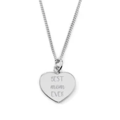 Schmuckladen Gravierbare Herzkette "Best mom ever"^ Muttertag|Herzketten