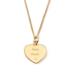 Schmuckladen Gravierbare Herzkette "Love mum x"^ Muttertag|Herzketten