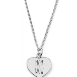 Schmuckladen Gravierbare Herzkette "MOM WOW"^ Muttertag|Herzketten