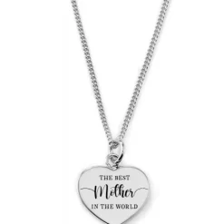Schmuckladen Gravierbare Herzkette "The Best Mother in the World"^ Muttertag|Herzketten