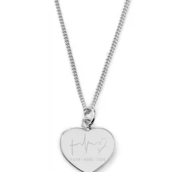 Schmuckladen Gravierbare Herzkette "Faith. Hope. Love"^ Muttertag|Edelstahl Halsketten