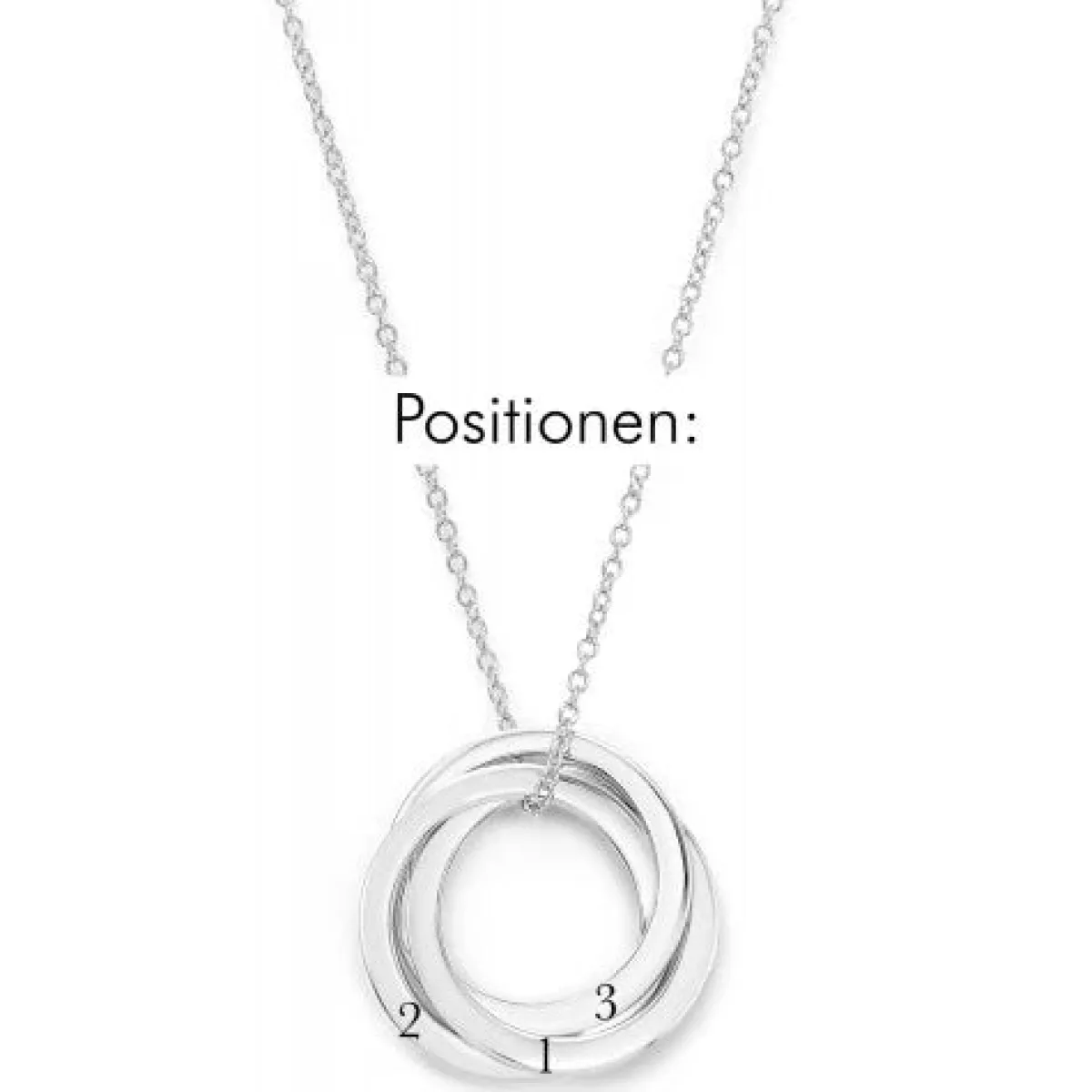 Schmuckladen Gravierbare Kette mit drei Ringen^ Muttertag|Valentinstag