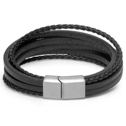 Schmuckladen Gravierbares Armband silber/schwarz^ Schmuck