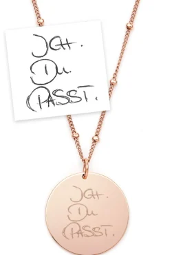 Schmuckladen Gravurkette Imagine "Deine Handschrift" - individuell gravierbar^ Edelstahl Halsketten|Eigene Handschrift Als Gravur