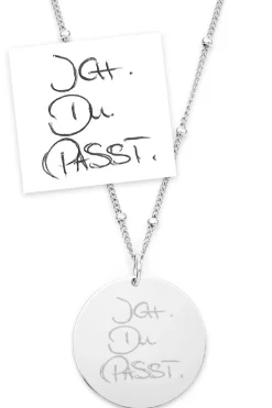 Schmuckladen Gravurkette Imagine "Deine Handschrift" - individuell gravierbar^ Edelstahl Halsketten|Eigene Handschrift Als Gravur