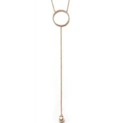 Schmuckladen Halskette Kreis Zirkonia mit Perle^ Perlenketten|Schmuck