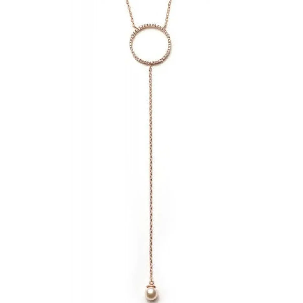 Schmuckladen Halskette Kreis Zirkonia mit Perle^ Perlenketten|Schmuck