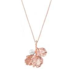 Schmuckladen Halskette Leaf and Pearl - 925 Sterlingsilber^ Perlenketten|Schmuck